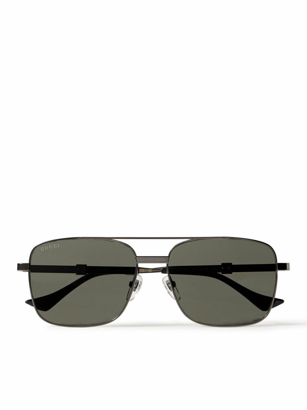 Photo: Gucci Eyewear - Aviator-Style Gunmetal-Tone Sunglasses