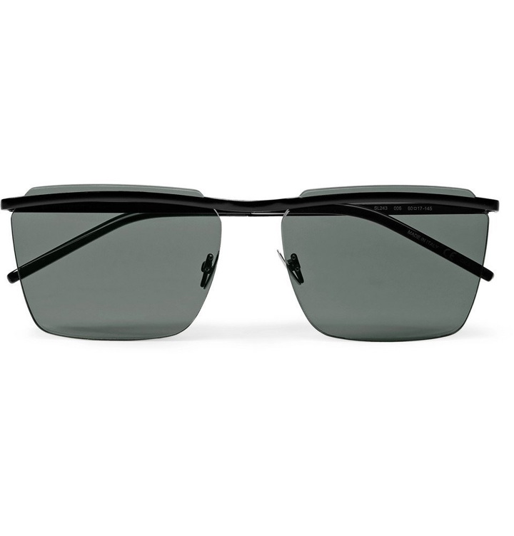 Photo: Saint Laurent - Square-Frame Matte-Metal Sunglasses - Men - Black