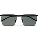 Saint Laurent - Square-Frame Matte-Metal Sunglasses - Men - Black