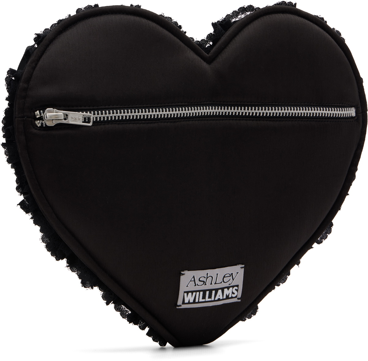 Ashley Williams Black Bow Heart Clutch