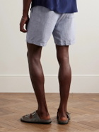 Onia - Air Straight-Leg Linen and Lyocell-Blend Drawstring Shorts - Blue
