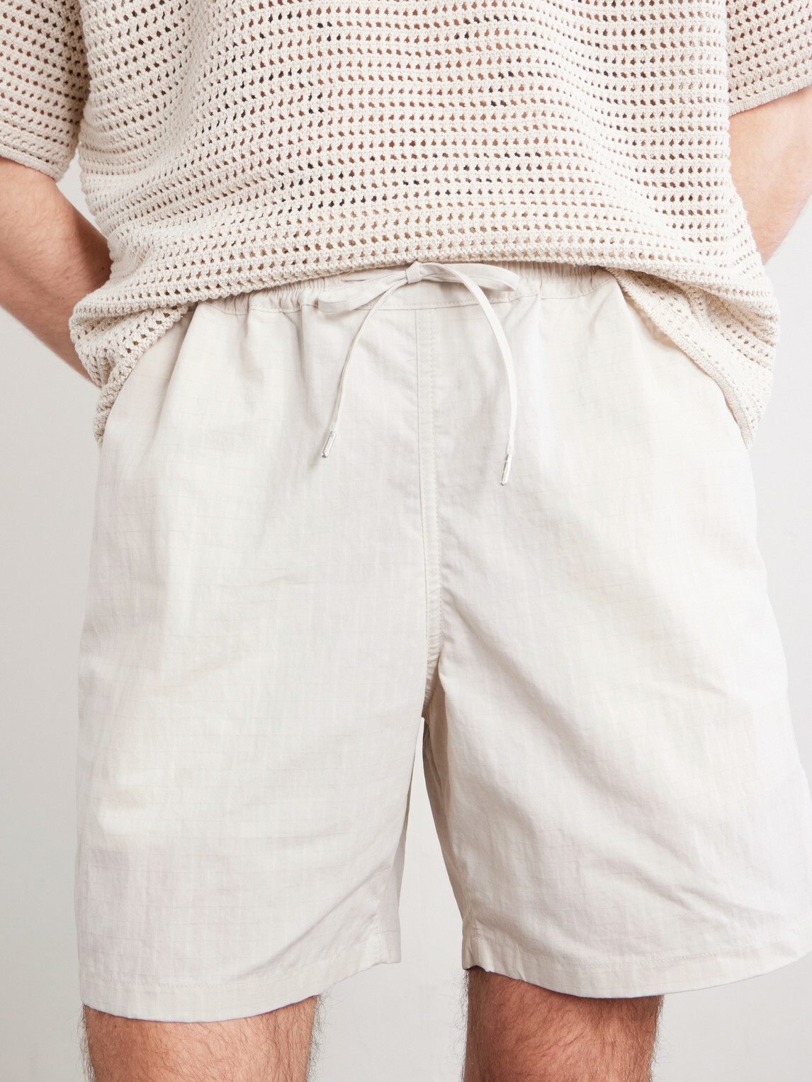 A Kind Of Guise - Volta Straight-Leg Cotton-Blend Ripstop Shorts - Neutrals