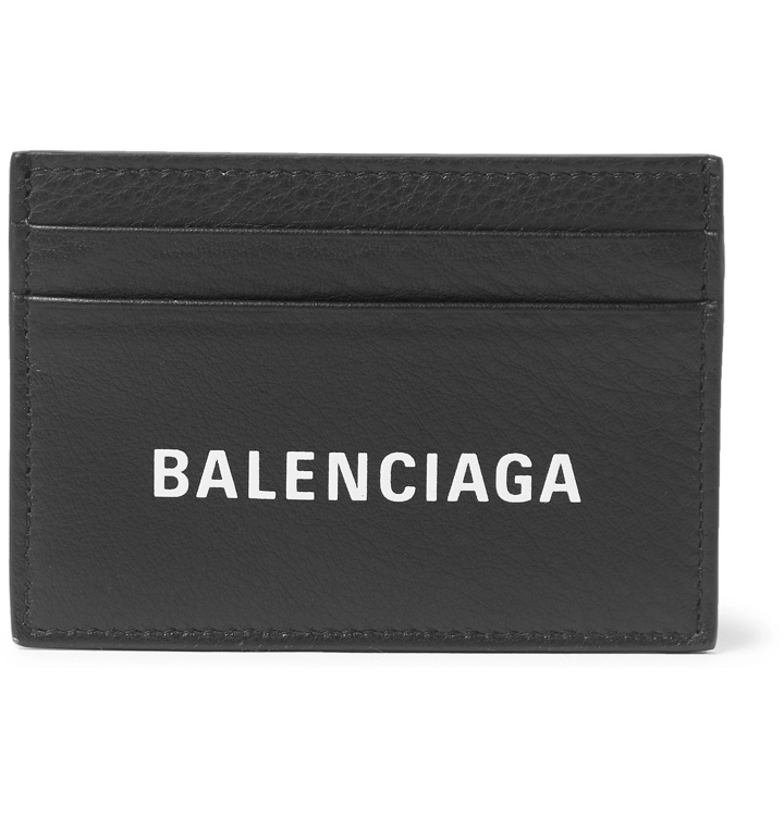 Photo: Balenciaga - Logo-Print Full-Grain Leather Cardholder - Black
