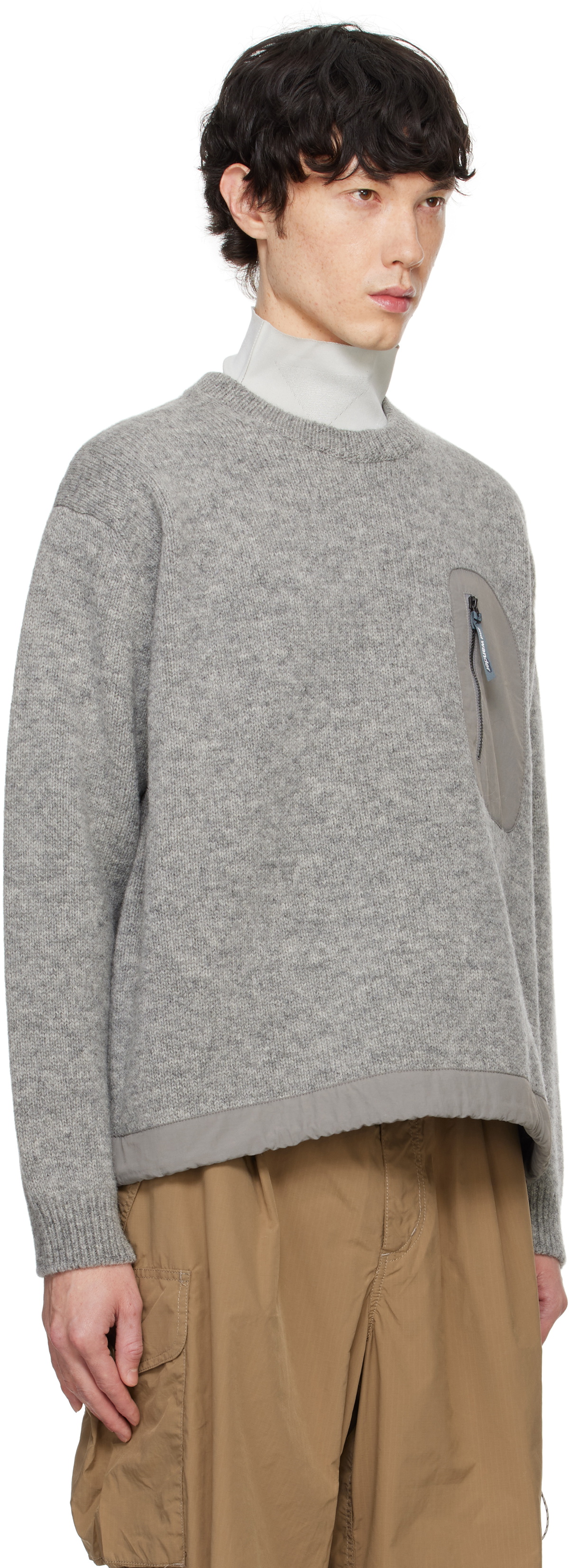 and wander Gray Shetland Wool Sweater and Wander