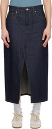 Carhartt Work In Progress Blue Brandon Denim Midi Skirt