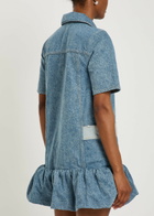 Ganni Peplum Denim Mini Dress