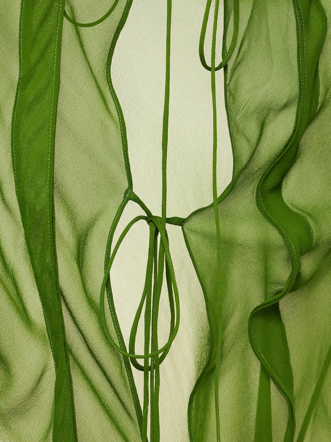 CHRISTOPHER ESBER - Silk Chiffon Open Blouse Shirt & Bra Set
