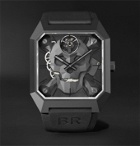 BELL & ROSS - BR 01 Cyber Skull Limited Edition Hand-Wound 46.5mm Ceramic and Rubber Watch, Ref. No. BR01-CSK-CE/SRB - Black