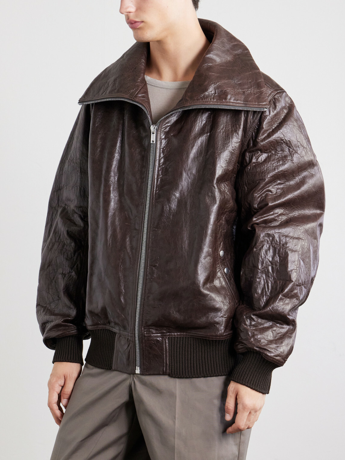 Rick Owens - Dracuflight Leather Jacket - Brown