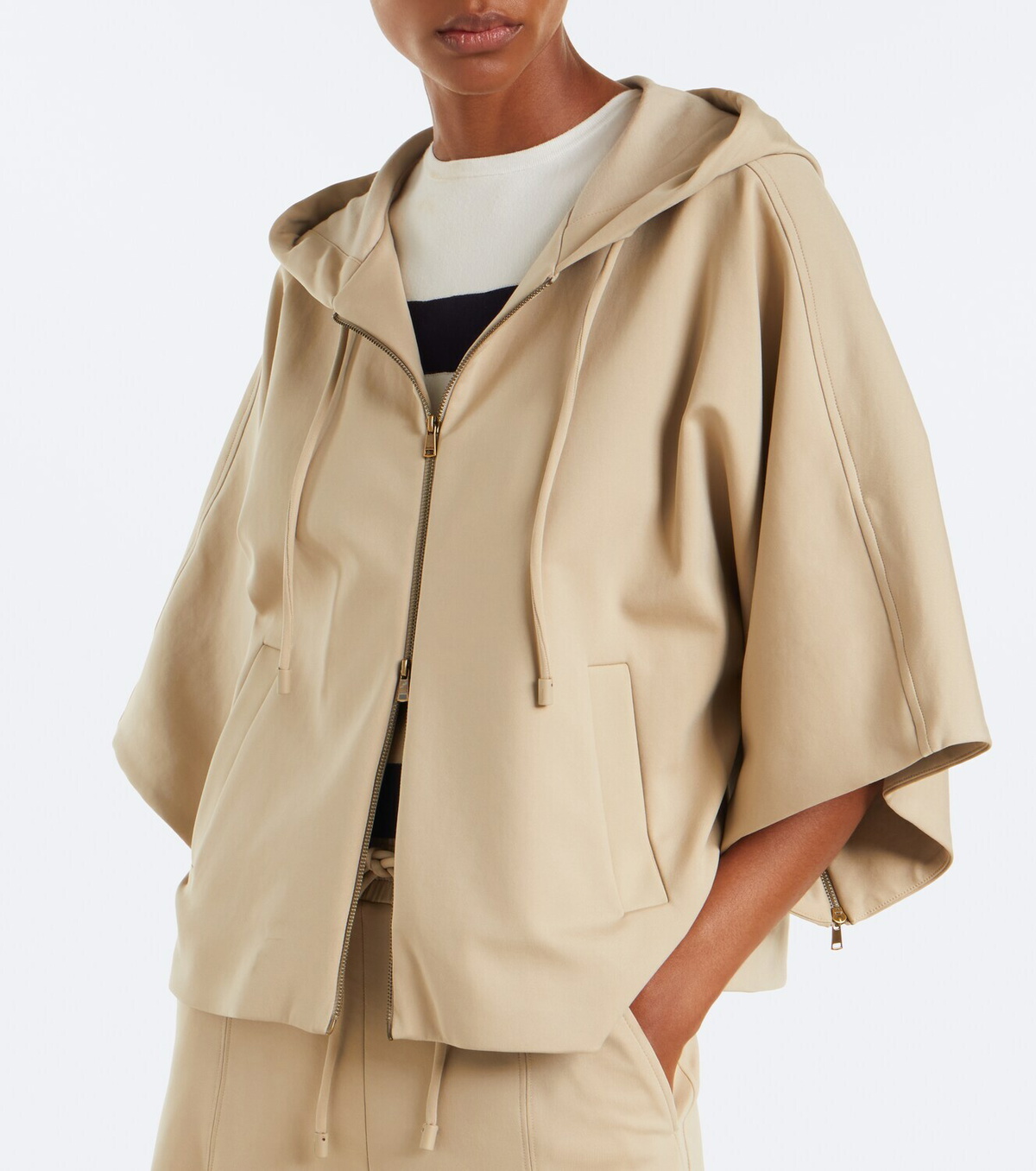 Max Mara Caped zip-up hoodie