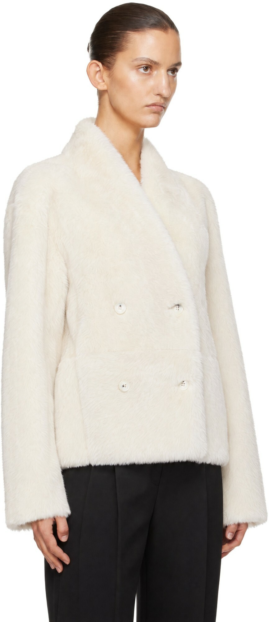 Loulou de Saison Off-White Reversible Catherine Leather Jacket