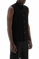 AMI ALEXANDRE MATIUSSI textured voile sleeveless shirt Black
