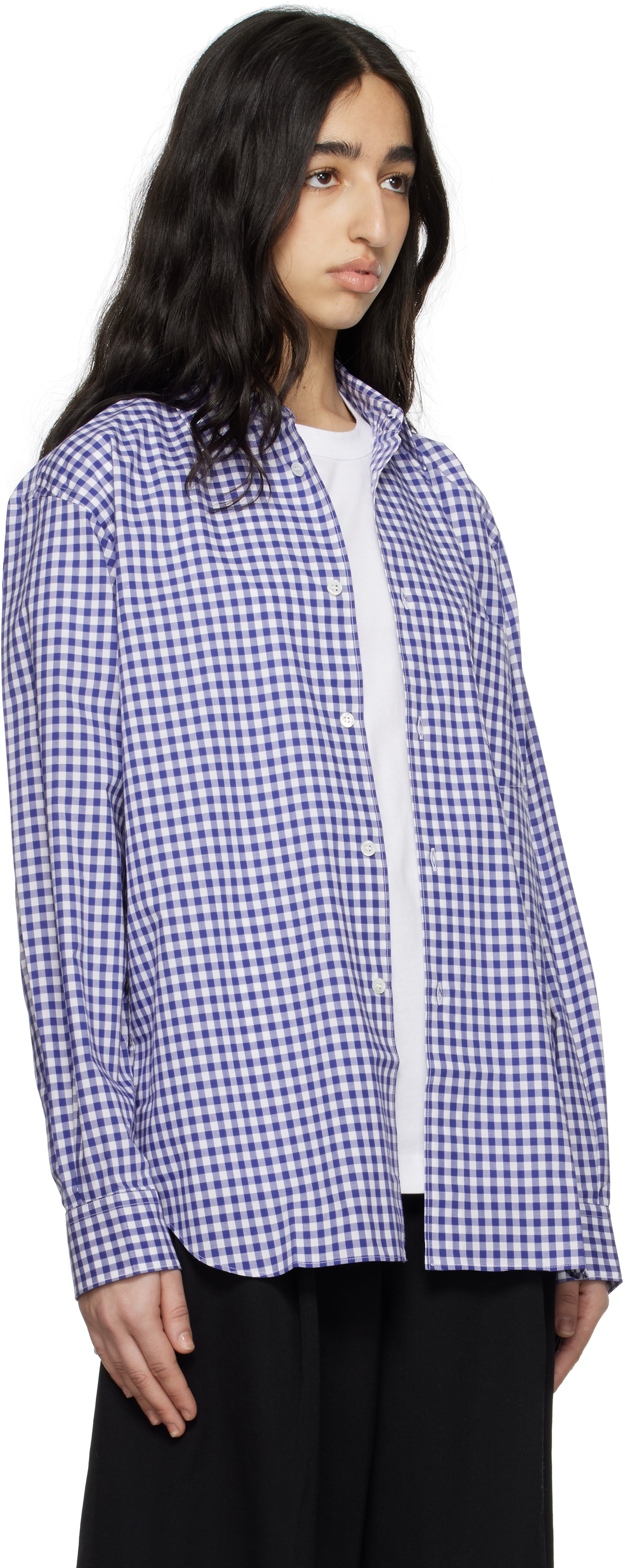 Comme des Garçons Shirt Blue & White Gingham Shirt