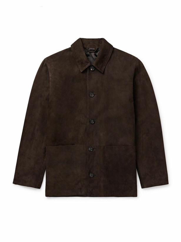 Photo: Saman Amel - Suede Jacket - Brown
