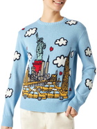 MC2 Saint Barth Woman Crewneck Sweater With New York Postcard