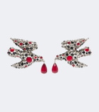 Saint Laurent Dove embellished clip-on earrings