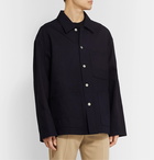 Maison Margiela - Indigo-Dyed Herringbone Denim Overshirt - Blue