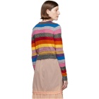 Miu Miu Multicolor Cropped Lurex Rainbow Sweater