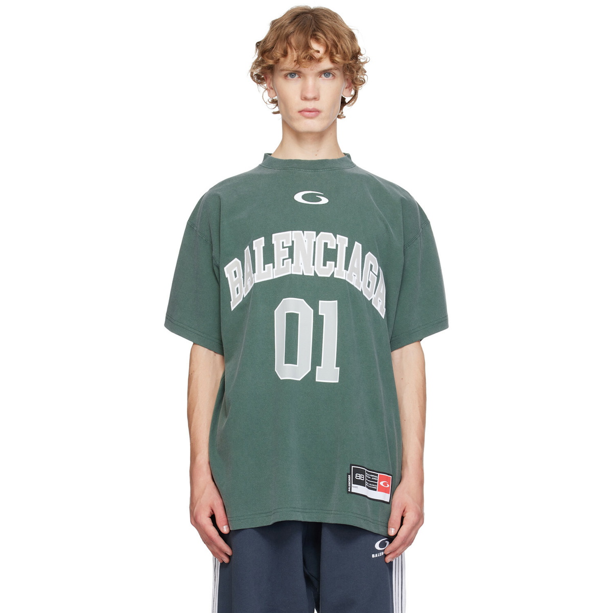 Balenciaga Green Basketball Oversized T-shirt