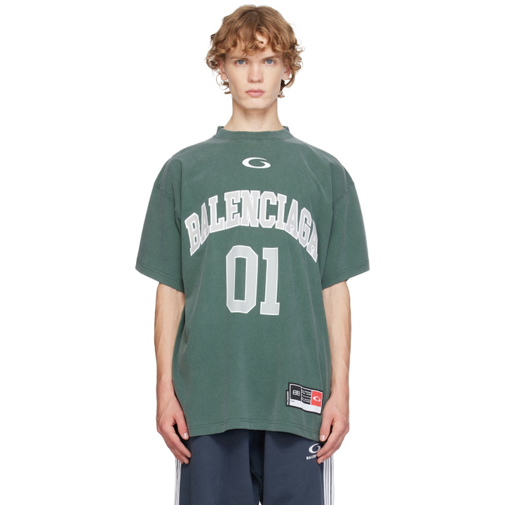 Photo: Balenciaga Green Basketball Oversized T-shirt
