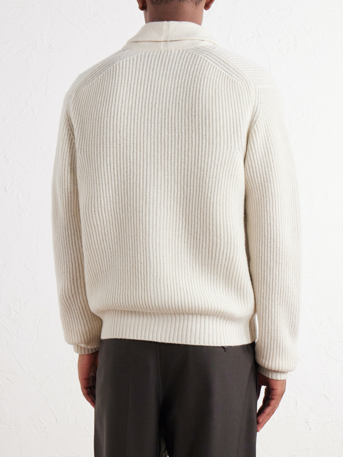 Altea - Ribbed Virgin Wool Cardigan - Neutrals