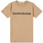 Calvin Klein Men's Institutional Logo T-Shirt in Tawny Sand