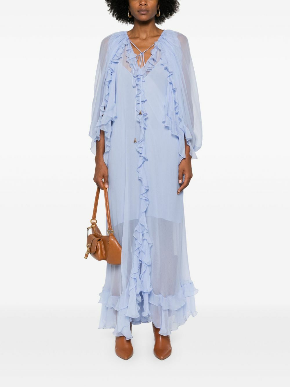 Chloé Sheer Ruffled Maxi Dress Chloe