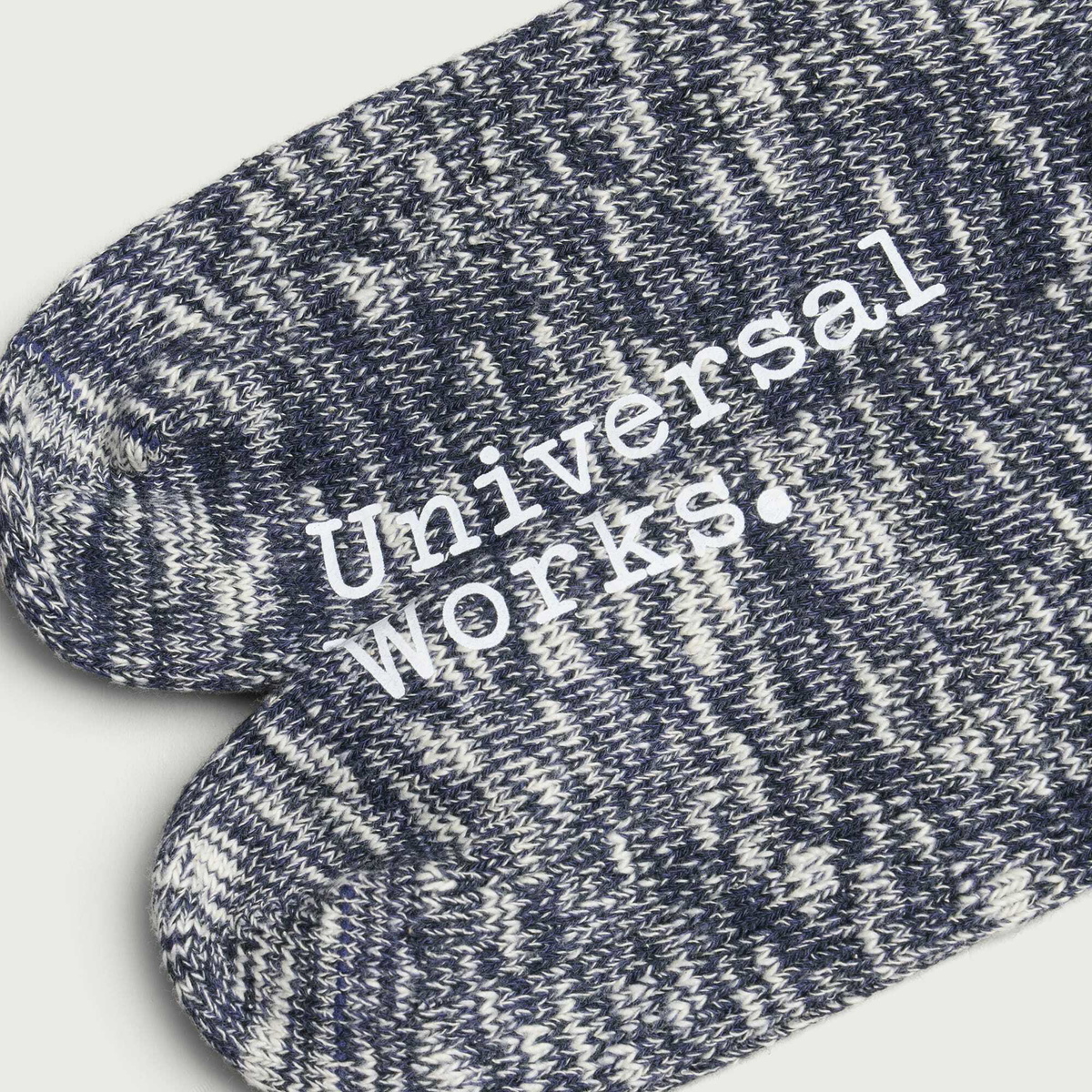 Universal Works Men's Slub Knit Slub Sock in Navy