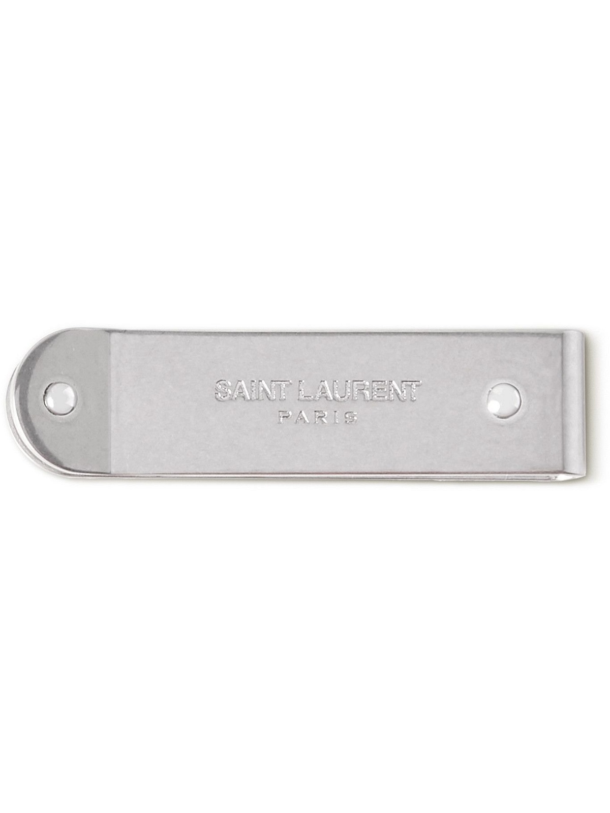 SAINT LAURENT - Logo-Engraved Silver-Tone Money Clip Saint Laurent