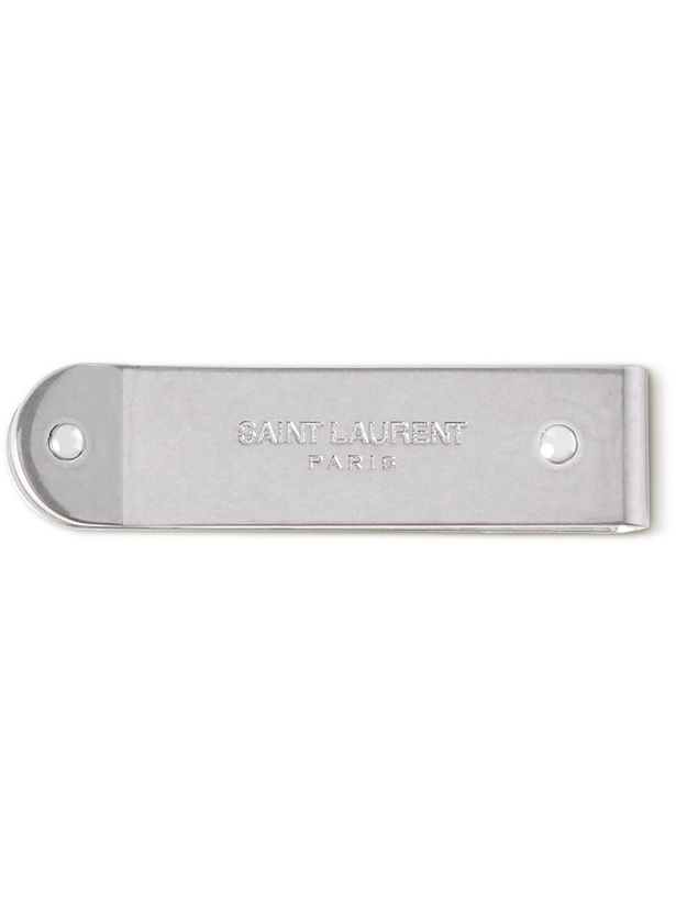 Photo: SAINT LAURENT - Logo-Engraved Silver-Tone Money Clip