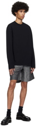 Róhe Black Oversized Long Sleeve T-Shirt