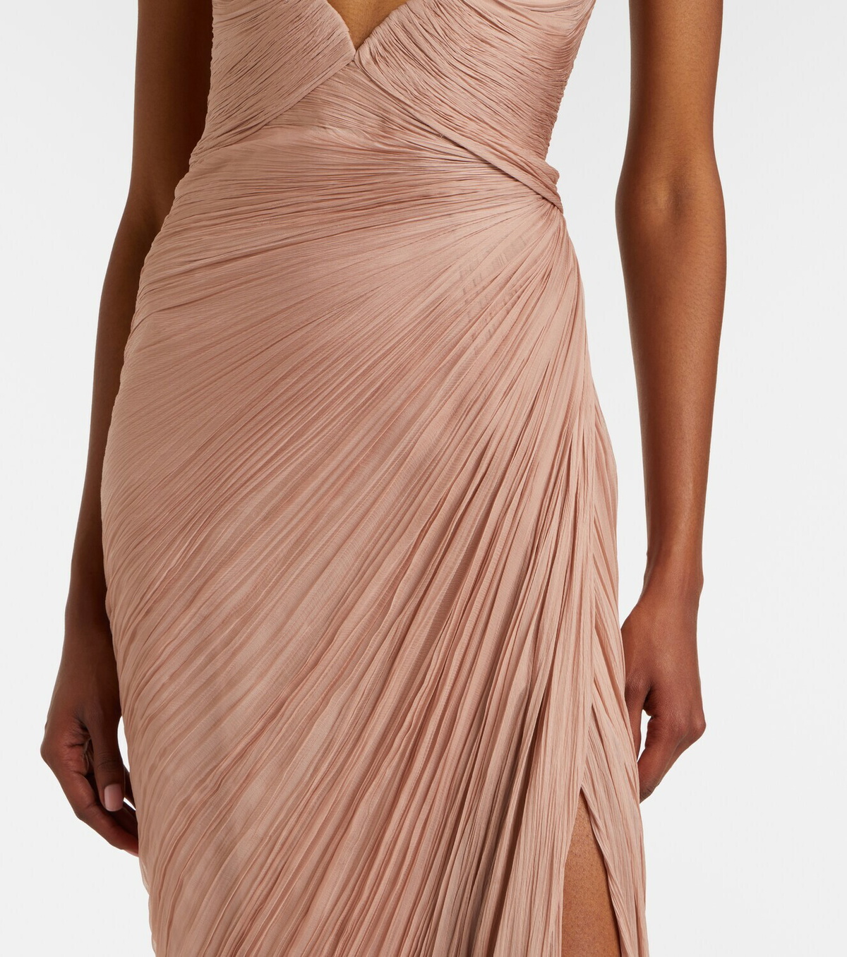 Maria Lucia Hohan Ananda pleated silk muslin bustier gown