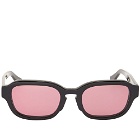 Colorful Standard Sunglass 01 in Deep Black Solid/Pink