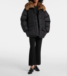 Prada Faux fur-trimmed down jacket