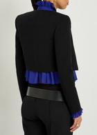 Chloe Scalloped Cropped Stretch-wool Blazer Black