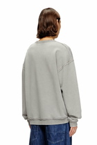 Diesel Cotton sweatshirt with appliqué logo - Sweaters Mens in Grey