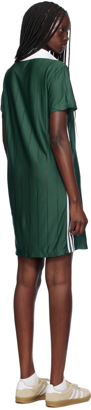 adidas Originals Green Adicolor 3-Stripes Pinstripe Minidress