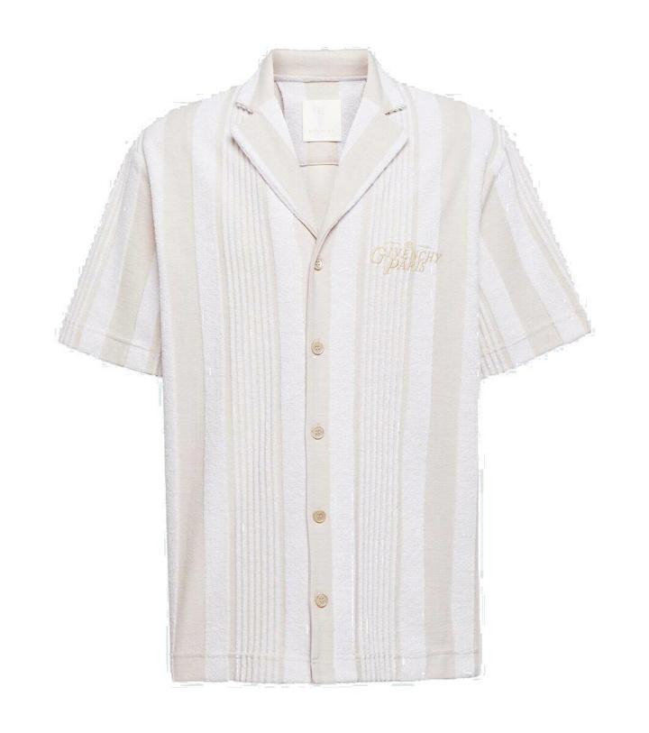 Photo: Givenchy Plage striped cotton-blend terry bowling shirt
