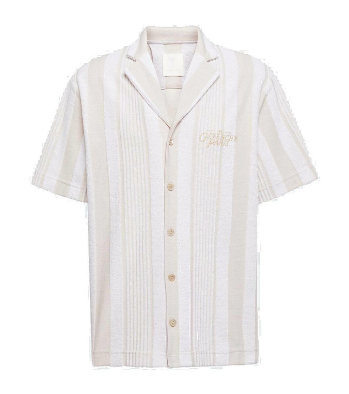 Photo: Givenchy Plage striped cotton-blend terry bowling shirt