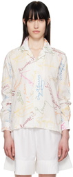 Bode White Signature Scrawl Shirt