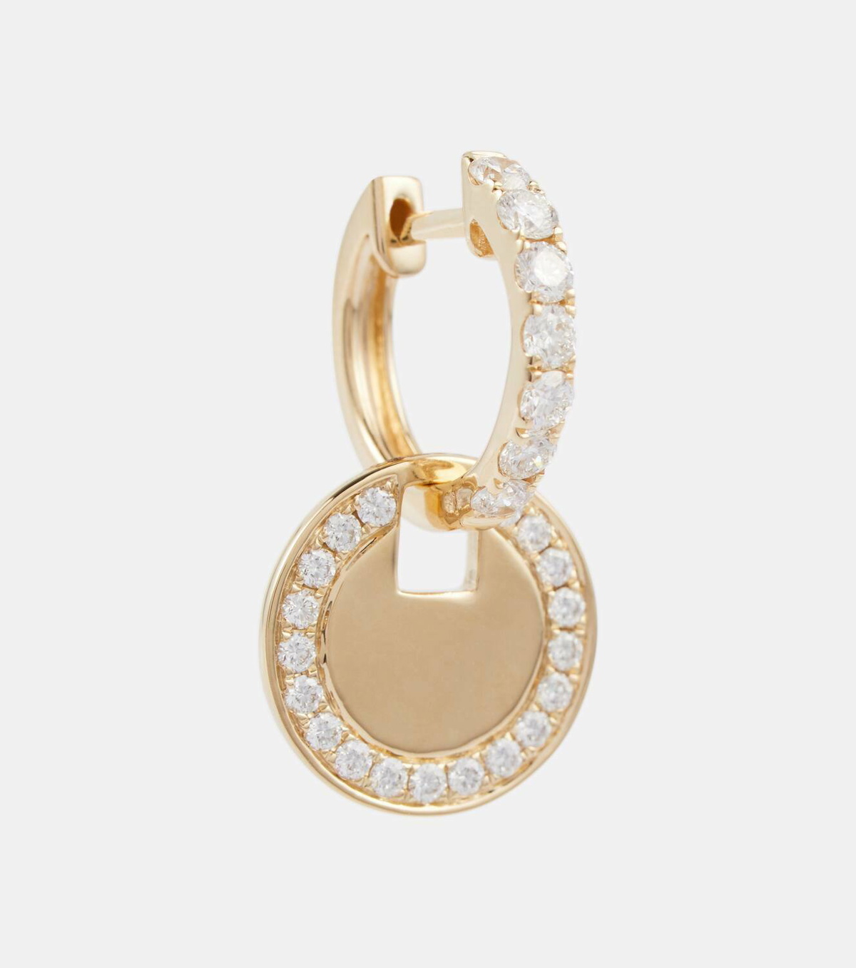 Robinson Pelham Orb Midi and WishDish 14kt gold single hoop earring with diamonds