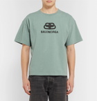 Balenciaga - Logo-Print Cotton-Jersey T-Shirt - Green