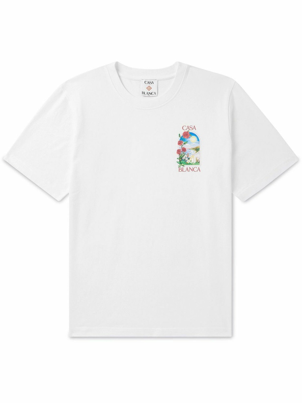 Photo: Casablanca - LA Days Logo-Print Organic Cotton-Jersey T-Shirt - White