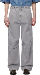 WOOYOUNGMI Gray 3D Wide Jeans