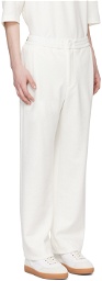 Solid Homme White Drawstring Trousers