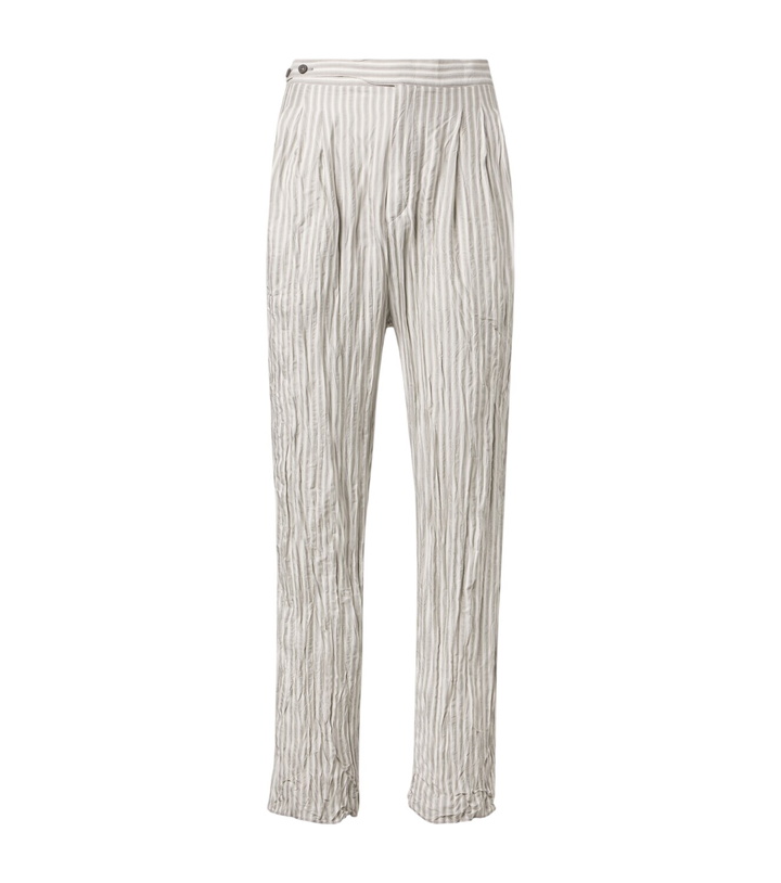 Photo: Zegna Striped silk straight pants