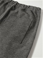 Bottega Veneta - Wide-Leg Printed Nubuck Trousers - Gray