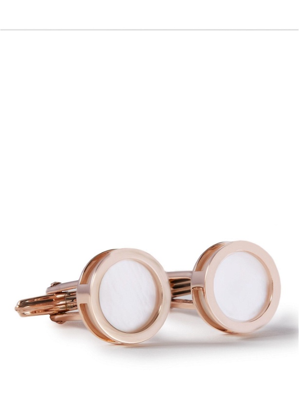 Photo: Lanvin - Convertible Rose Gold-Plated, Mother-of-Pearl and Onyx Cufflinks