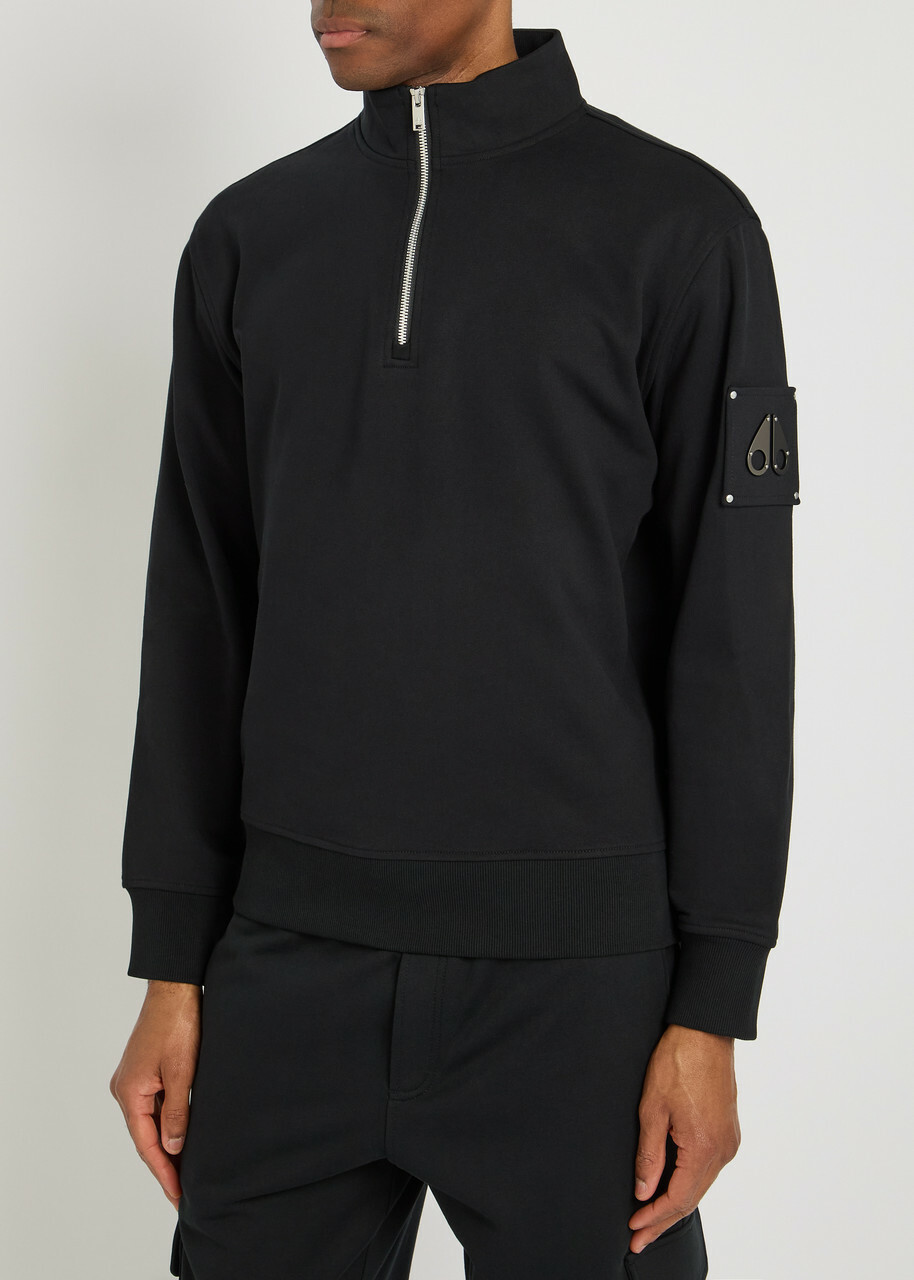 Moose Knuckles Hartsfield Half-zip Cotton Sweatshirt Black