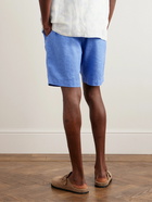 Frescobol Carioca - Felipe Straight-Leg Linen and Cotton-Blend Drawstring Shorts - Blue